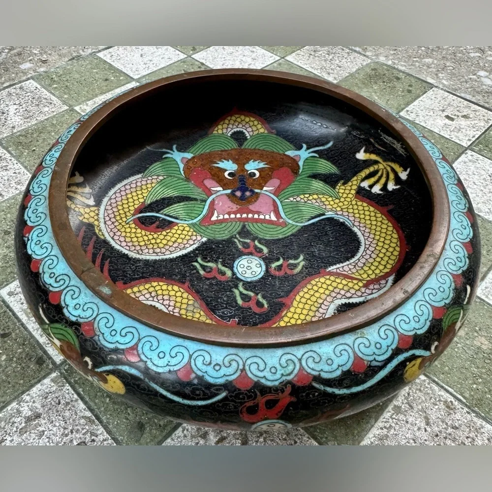 Chinese Republic Period Cloisonne Brush Washer